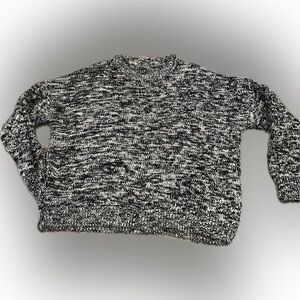 Women’s  Heathered  gray   (Black and white) large sweater